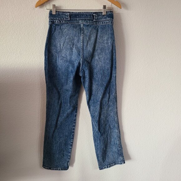 Abercrombie & Fitch US Women's Sz 4 Ultra High Rise Straight Leg Jeans Tie Waist - Picture 4 of 10